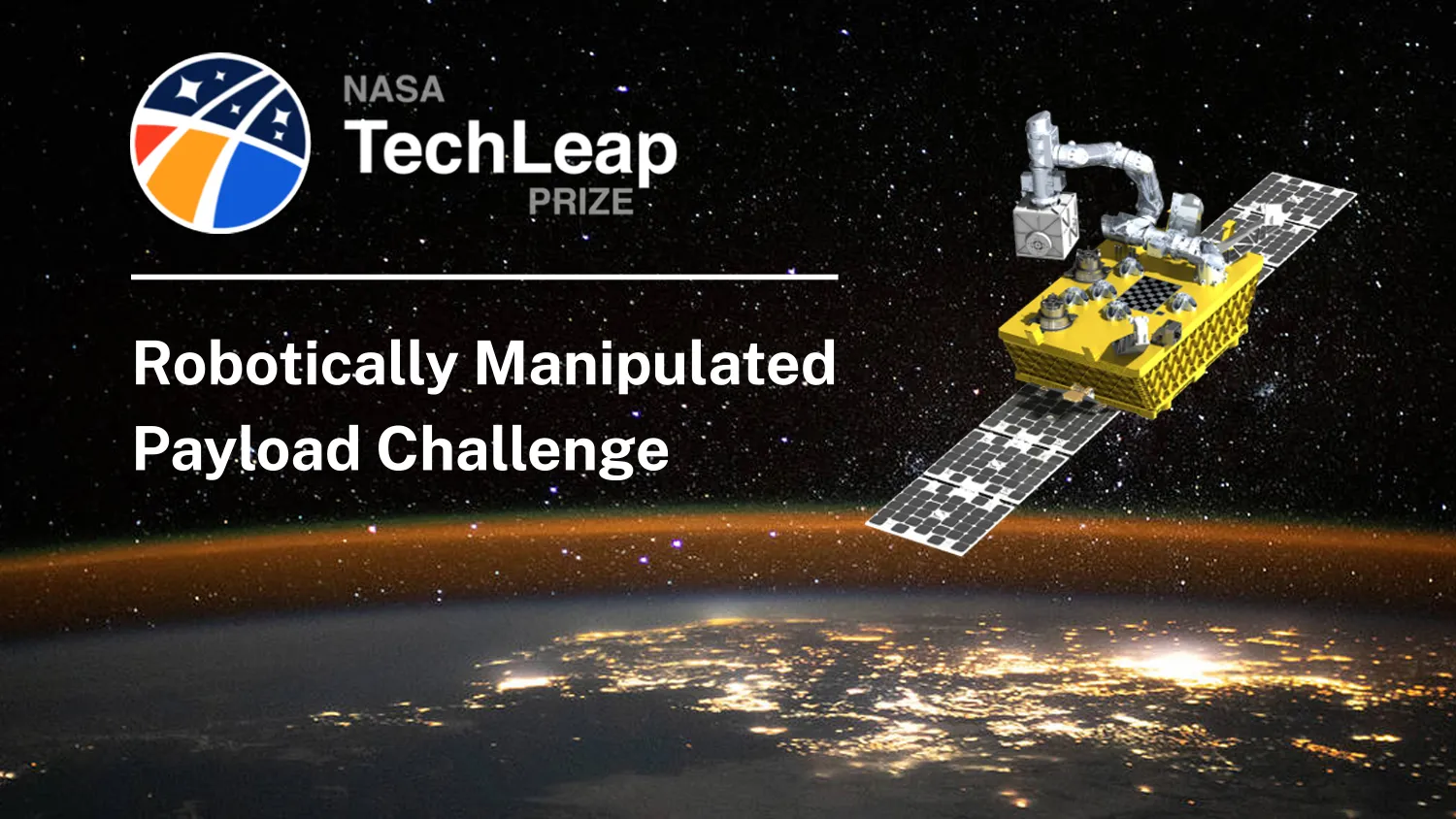 Artist concept of NASA’s Robotically Manipulated Payload Challenge for robotic work in orbit